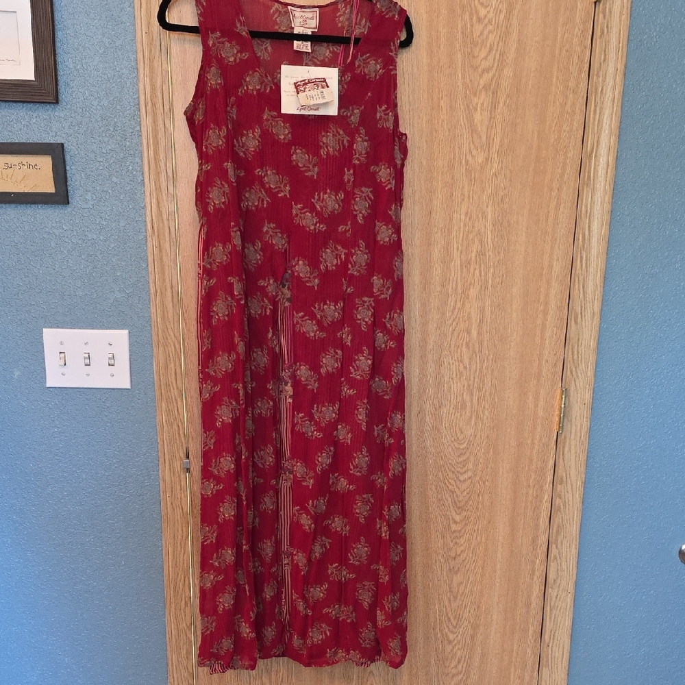 April Cornell Burgundy Floral Maxi Dress